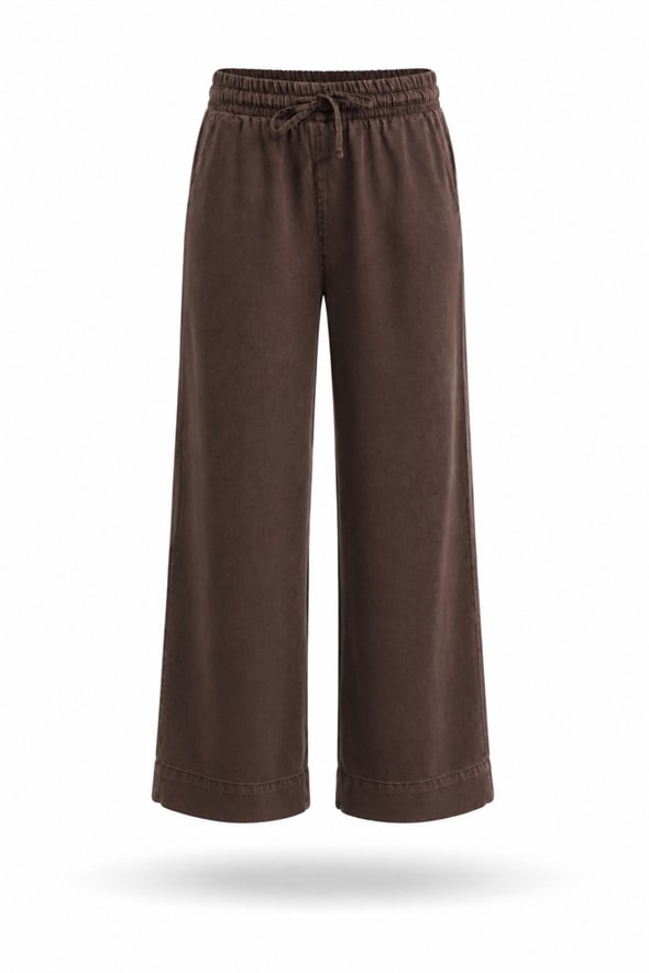 Kahverengi Beli Lastikli Pantolon 00381