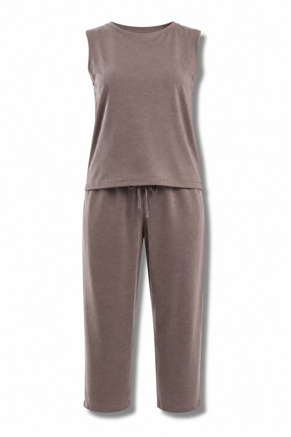 Kahverengi Bluz Pantolon Modal Takım 7272
