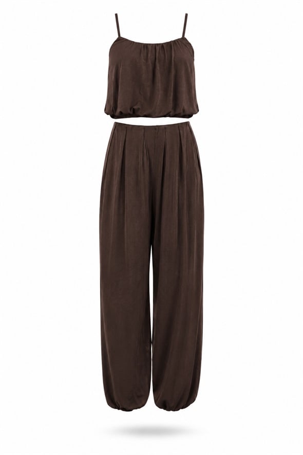 Kahverengi Bluz Pantolon Takım 261140