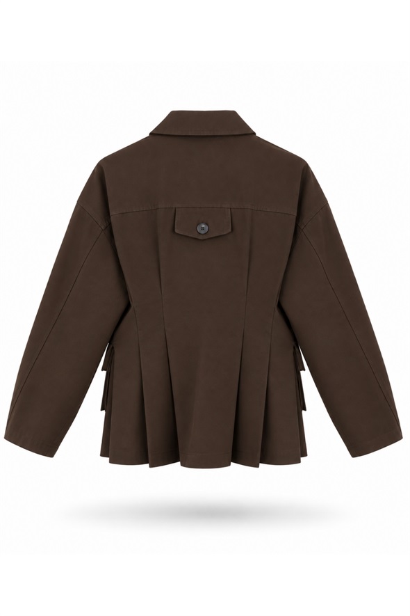 Kahverengi Cepli Gabardin Ceket 9764