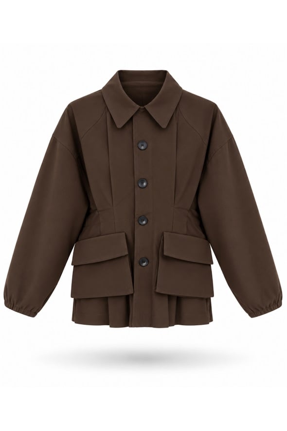 Kahverengi Cepli Gabardin Ceket 9764