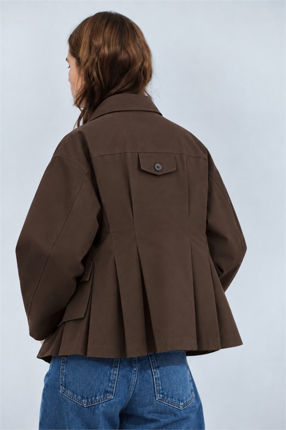 Kahverengi Cepli Gabardin Ceket 9764