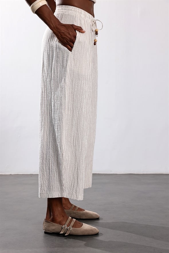 Kahverengi Çizgili Barrel Pantolon 51427