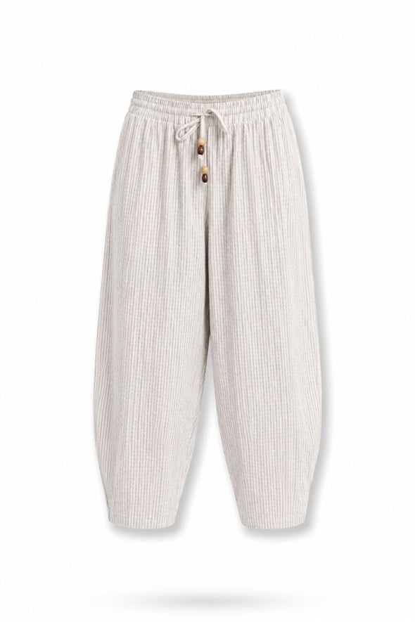 Kahverengi Çizgili Barrel Pantolon 51427