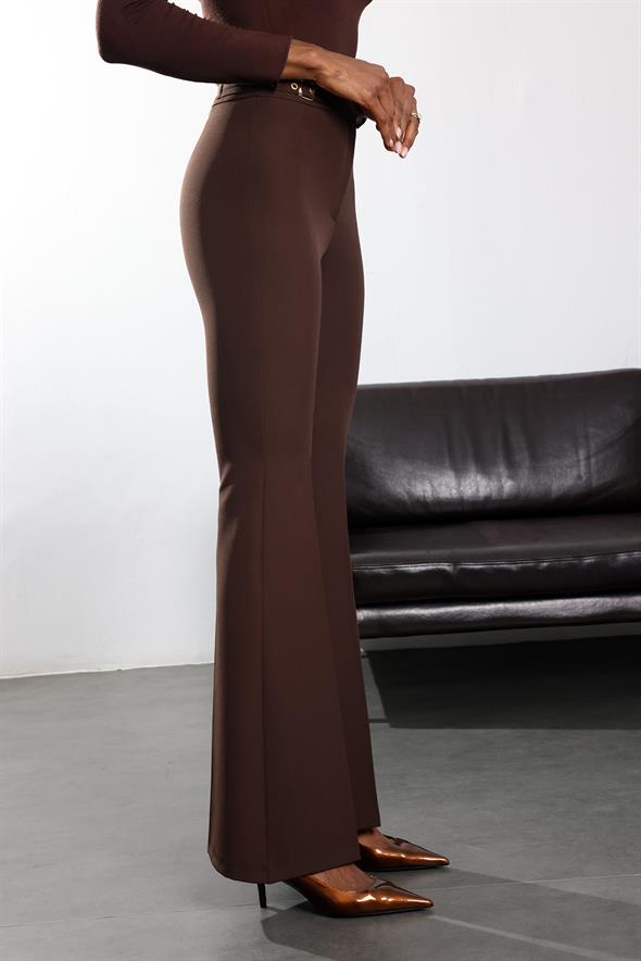 Kahverengi İspanyol Kumaş Pantolon 1273