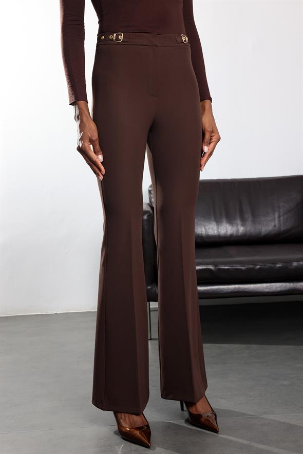 Kahverengi İspanyol Kumaş Pantolon 1273