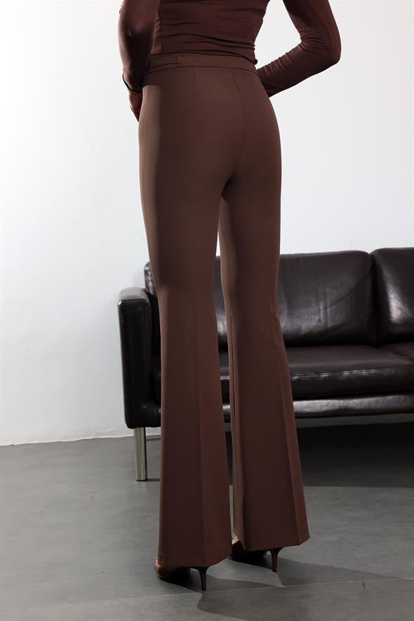 Kahverengi İspanyol Kumaş Pantolon 1273