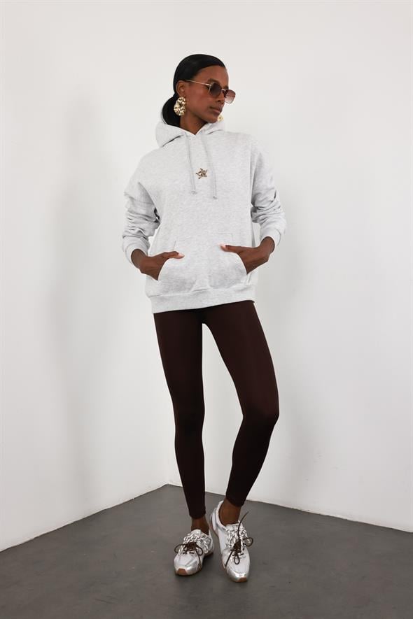 Kahverengi Karyoka Dikişli Toparlayan Tayt 