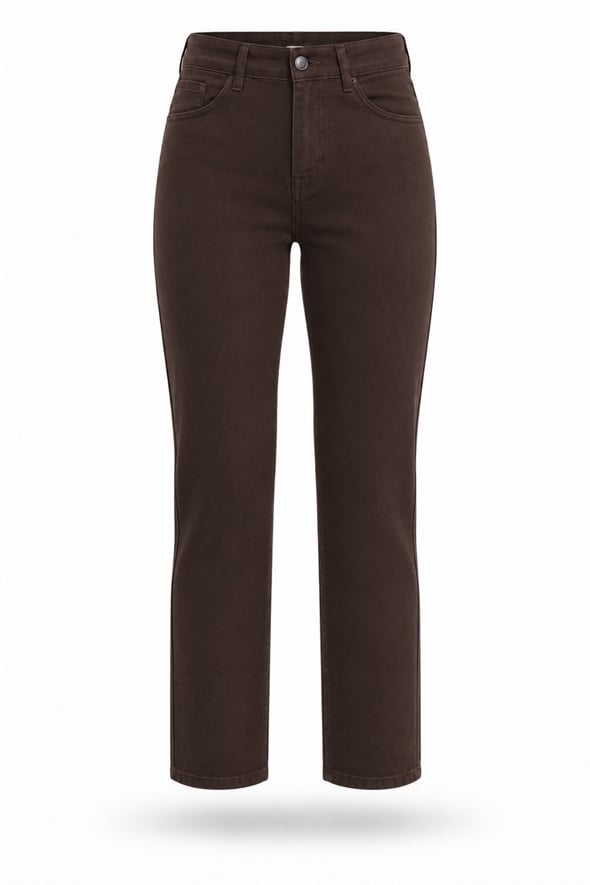 Kahverengi Mom Fit Jean 