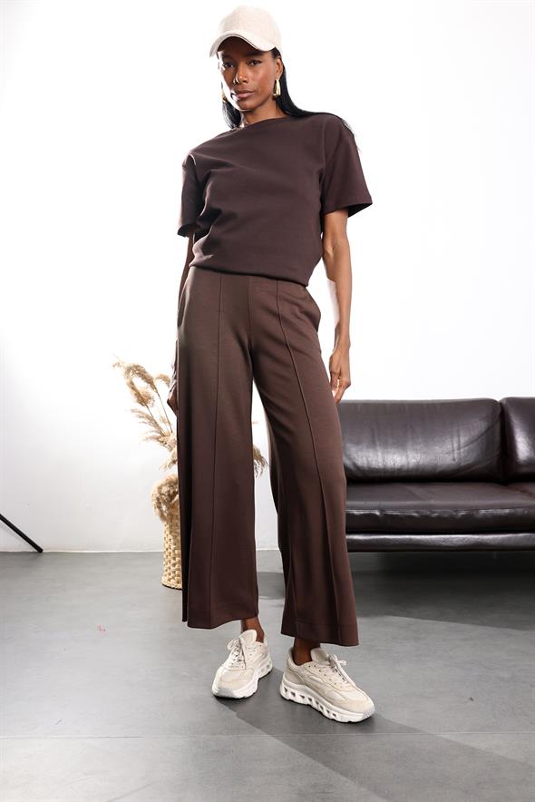 Kahverengi Önü Çimalı Pantolon 25229