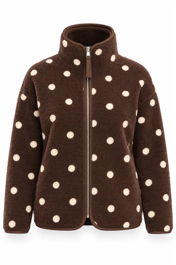 Kahverengi Puantiyeli Polar Ceket 23289