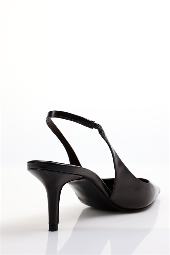 Kahverengi Sivri Burun Slingback 25149