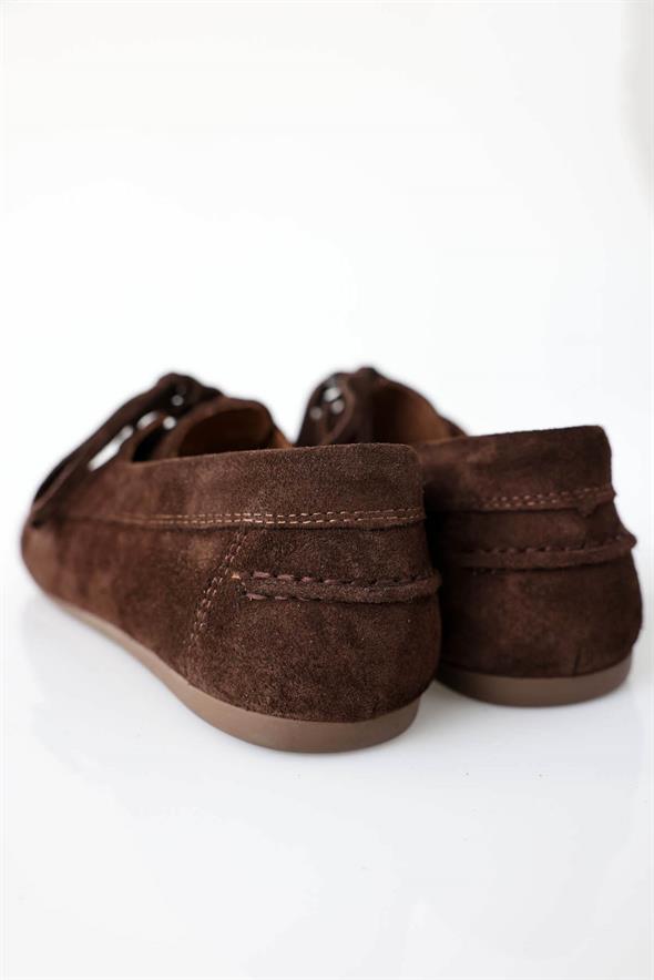 Kahverengi Süet Bağcıklı Makosen 24325