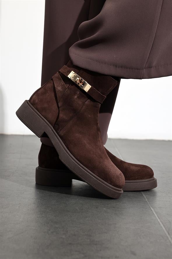 Kahverengi Süet Klasik Binici Bot 22391