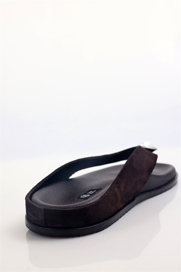 Kahverengi Swarovski Terlik 25293