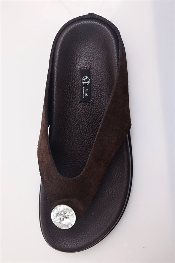 Kahverengi Swarovski Terlik 25293