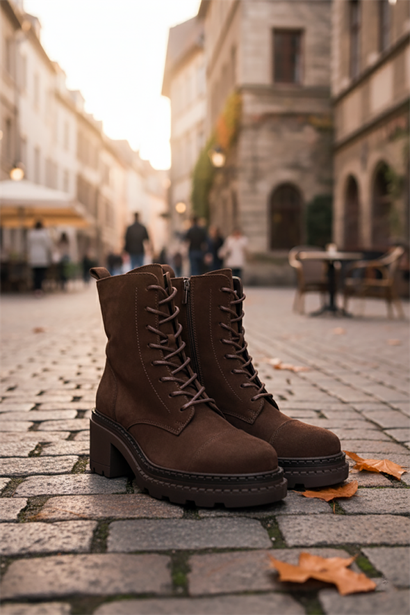 Kahverengi Yüksek Tabanlı Postal 24428