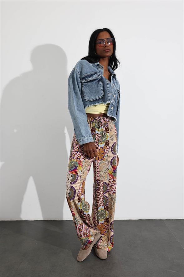 Kar Yıkamalı Crop Denim Ceket 