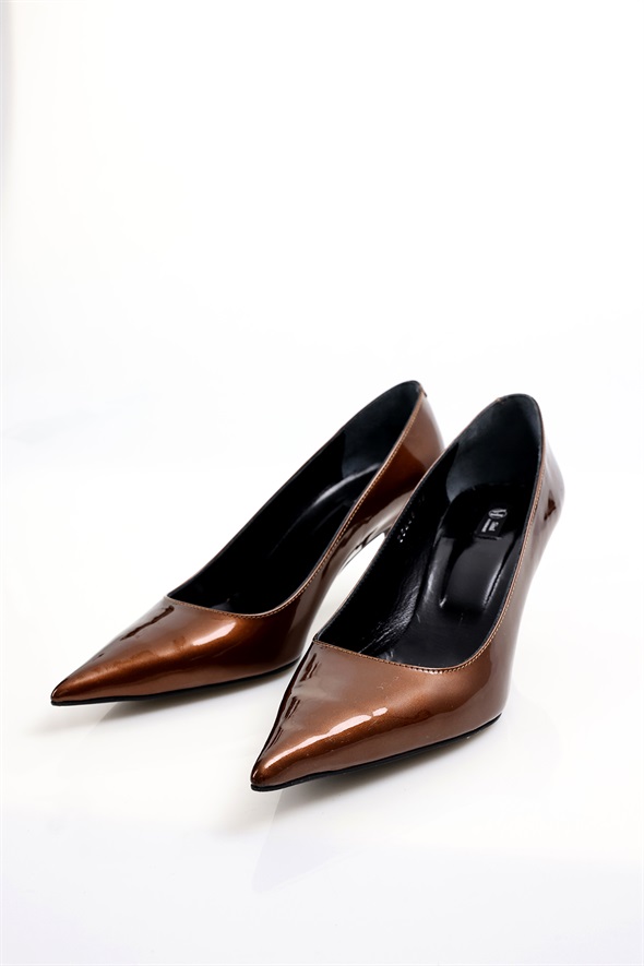 Karamel Rugan Deri Klasik Stiletto 25445