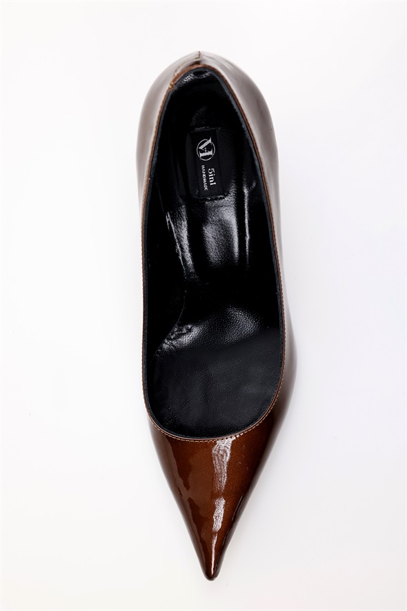 Karamel Rugan Deri Klasik Stiletto 25445