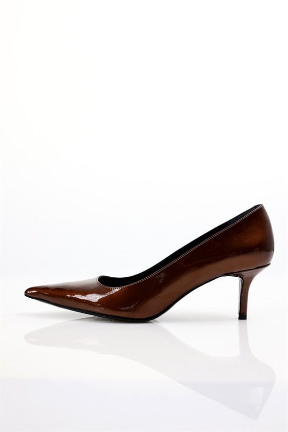 Karamel Rugan Deri Klasik Stiletto 25445