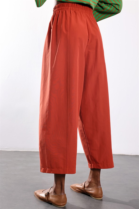 Kiremit Beli Lastikli Şalvar Pantolon 0200