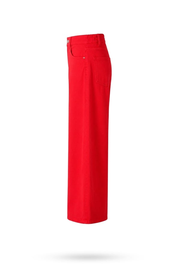 Kırmızı Beli Lastikli Tensel Jean 01073