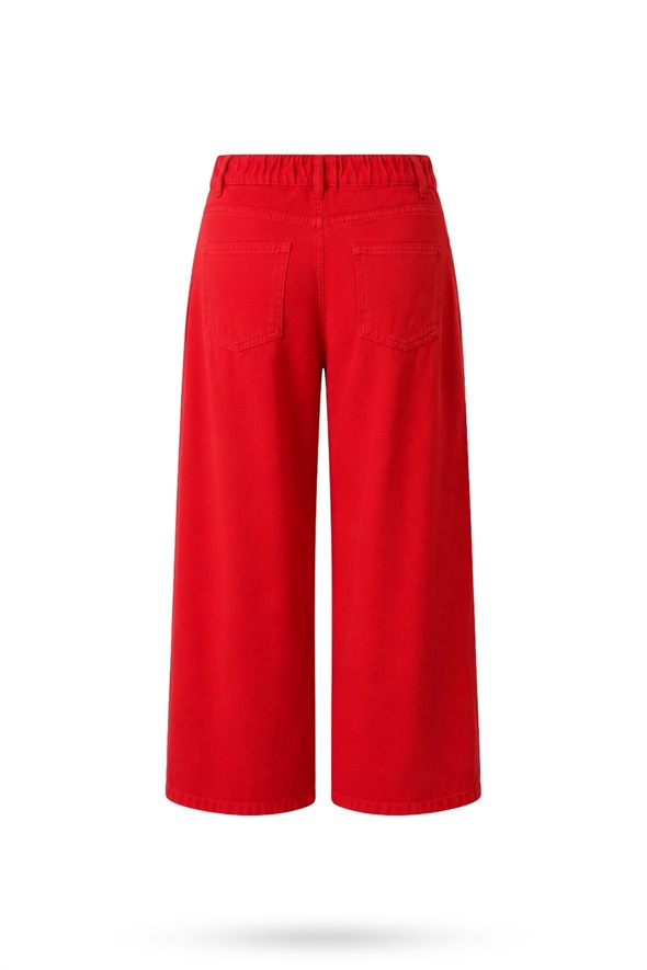 Kırmızı Beli Lastikli Tensel Jean 01073