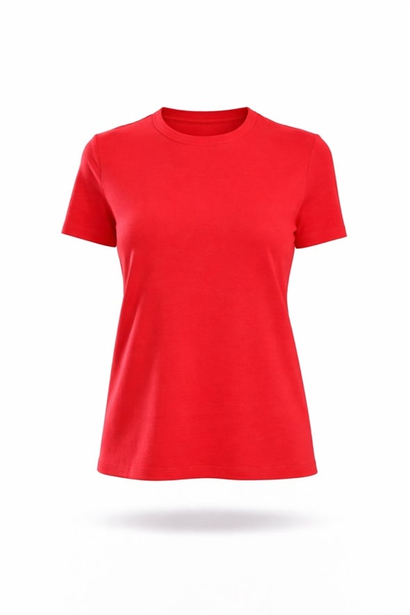 Kırmızı Bisiklet Yaka Basic Tişört 17578