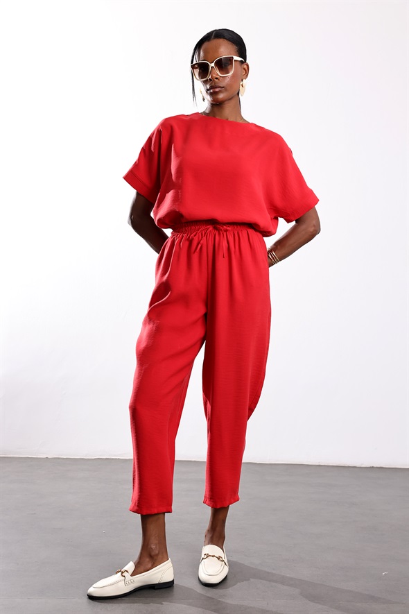 Kırmızı Bluz Pantolon Takım 11601