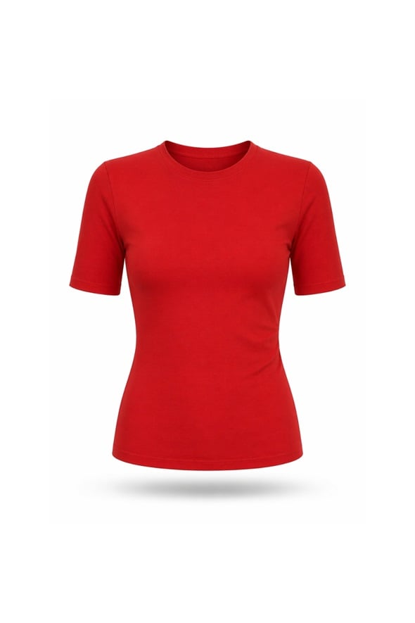 Kırmızı Drape Detaylı Tişört 17190