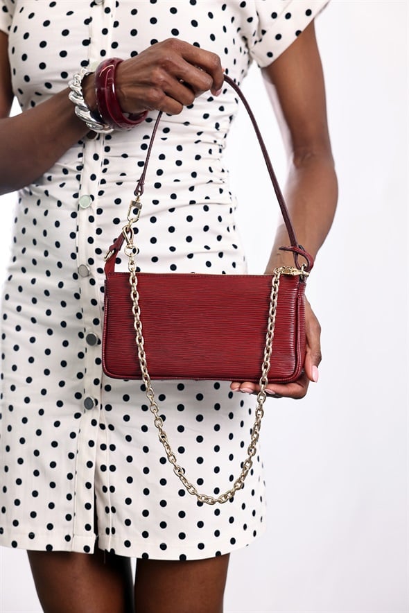 Kırmızı Lyon Deri Çanta 7988