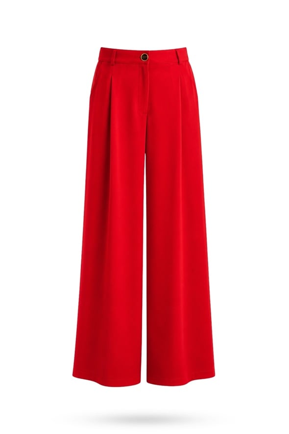 Kırmızı Onyx Krep Pantolon 