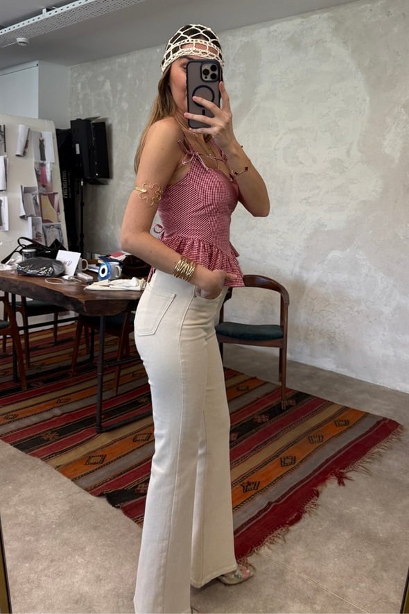 Kırmızı Pötikareli Büstiyer 2863