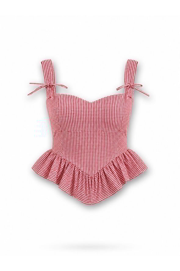 Kırmızı Pötikareli Büstiyer 2863