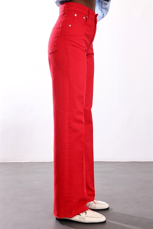Kırmızı Wide Leg Jean 