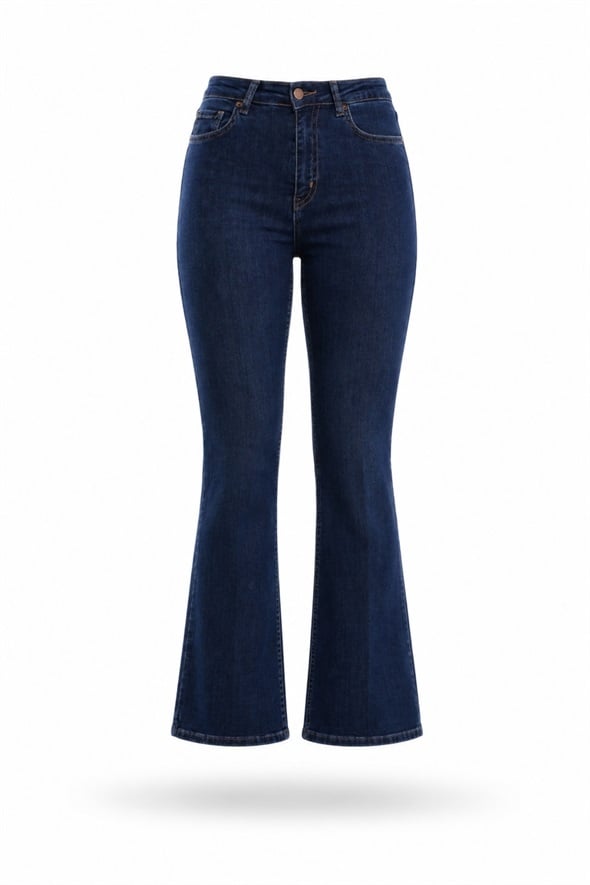 Koyu Mavi Full Likra Toparlayan Flare Jean 7578