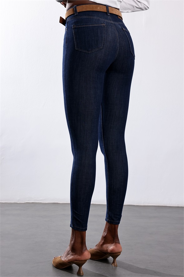 Koyu Mavi İthal Full Likra Toparlayan Skinny Jean 7277