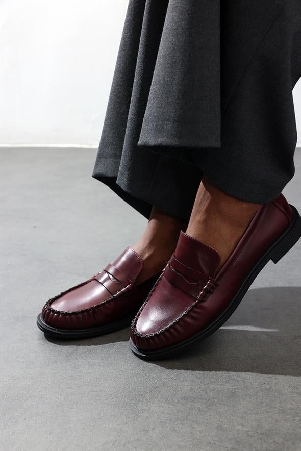 Koyu Mürdüm Deri Makosen 35507