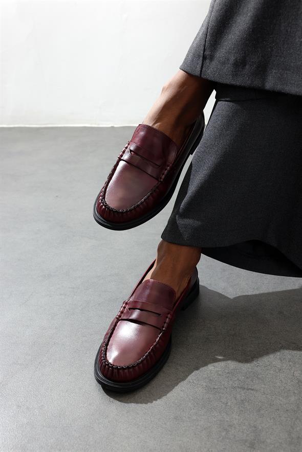 Koyu Mürdüm Deri Makosen 35507