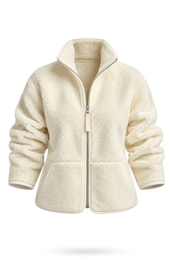 Krem Polar Ceket 23236