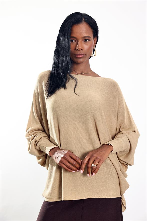 Kum Beji Yarasa Kol Triko 