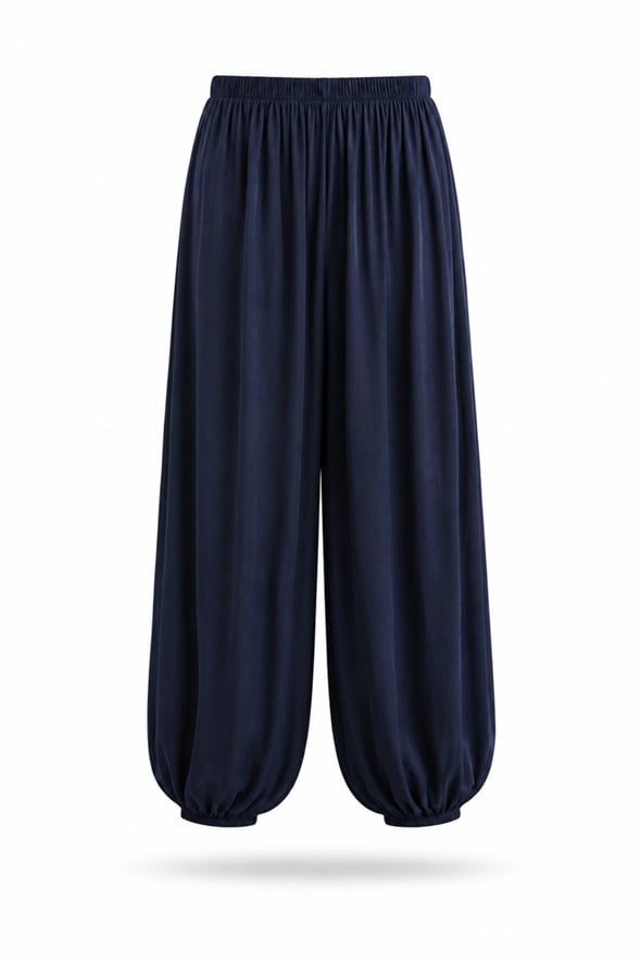 Lacivert Beli Lastikli Şalvar Pantolon 17857