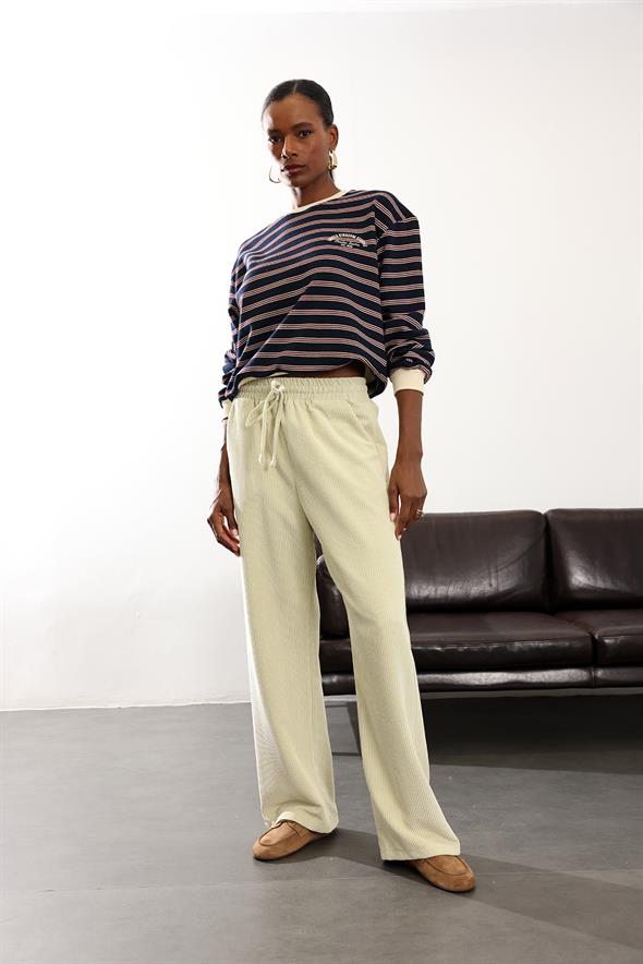 Lacivert Bordo Çizgili Kolej Sweatshirt 01119