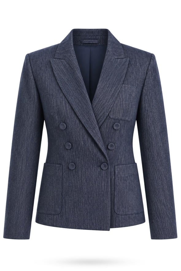 Lacivert Cepli Blazer Ceket 5505