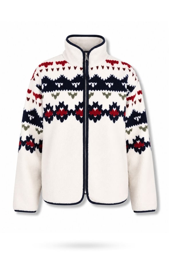 Lacivert Desenli Polar Ceket 22873