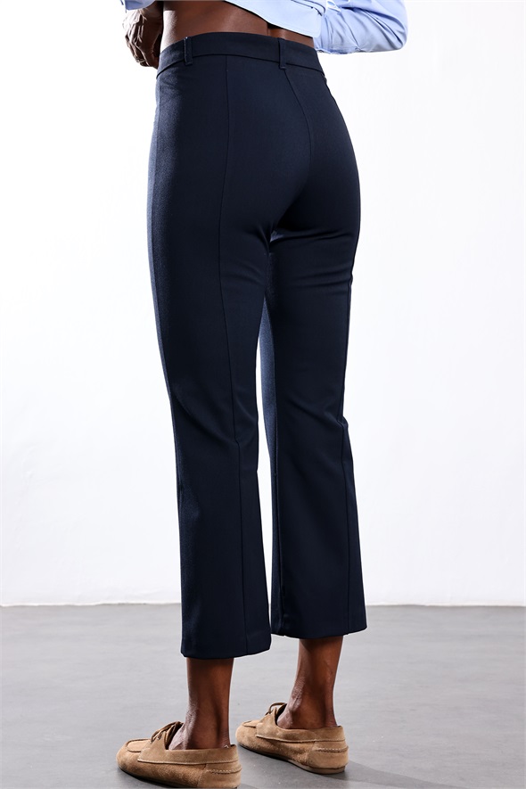 Lacivert Düz Kesim Kumaş Pantolon 9974