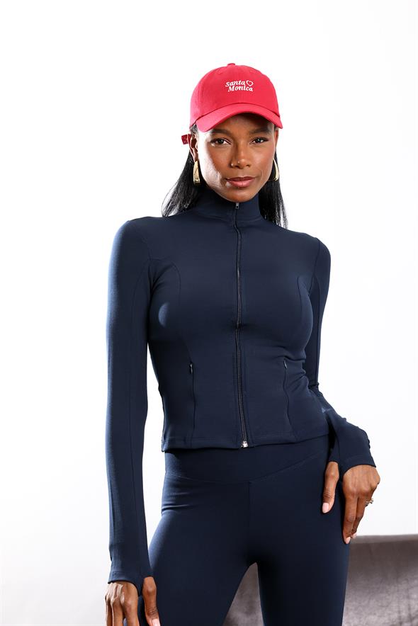 Lacivert Fermuarlı Slim Hırka 251070