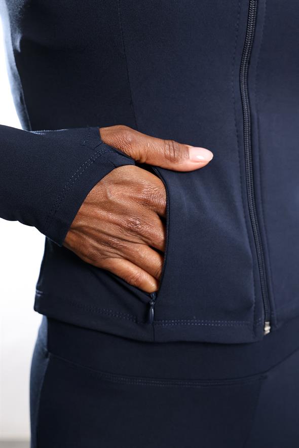 Lacivert Fermuarlı Slim Hırka 251070