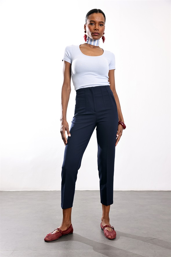 Lacivert Flatolu Pantolon 5113